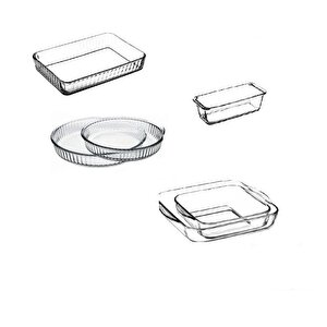 Borcam Fırın Tepsisi - 6 Lı Borcam Set