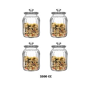 96393 Viva Cam Kavanoz Cam Saklama Kabı 4 Lü 2500 cc