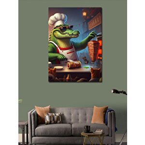 Kanvas Tablo Aşçı Timsah 70x100 cm