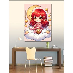 Kanvas Tablo Pijamalı Kız Çocuğu 50x70 cm