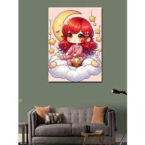 Kanvas Tablo Pijamalı Kız Çocuğu 50x70 cm
