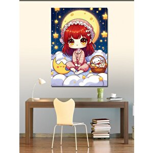 Kanvas Tablo Pijamalı Kız Çocuğu 70x100 cm