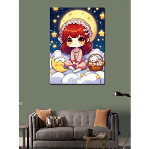 Kanvas Tablo Pijamalı Kız Çocuğu 70x100 cm
