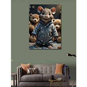 Kanvas Tablo Pijamalı Fare 50x70 cm