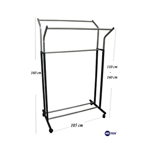 Tekerlekli Çift Taraflı Stand Askılık (eşek) Stant