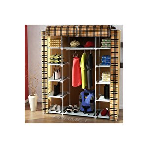 Çift Yandan Raflı Bez Dolap -plastik Profil (155cm-132cm)