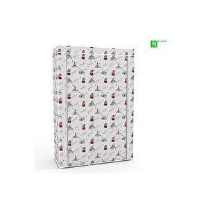 Tek Yandan Raflı Bez Dolap Kumaş Gardırop Öğrenci Dolabı Plastik