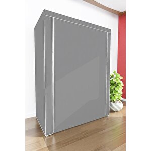 Güçlendirilmiş Çelik Metal Raflı Gri Yorgan Hurcu Yüklük  Saklama Dolabı