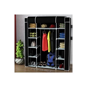 Çift Yandan Raflı Bez Dolap Plastik Profil 155cm-132cm