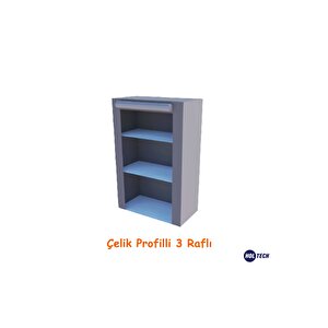 Üç Raflı Çelik Profilli Bez Dolap Kumaş Gardırop