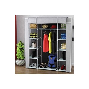 Şimal Bez Portatif Kaliteli Dolap (12 Raf, 60cm Askı )