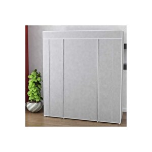 Şimal Bez Portatif Kaliteli Dolap (12 Raf, 60cm Askı )