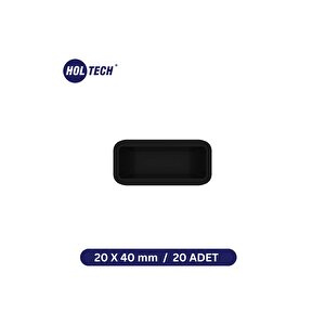20x40 Mm Sert Plastik Masa Sandalye Kutu Profil Tapası Siyah (20 Adet)