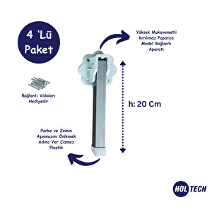 Metal Katlanır Yer Sofrası Ayağı 20 Cm - 4'lü Takım