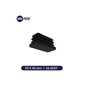 20x40 Mm Sert Plastik Masa Sandalye Kutu Profil Tapası Siyah (16 Adet)