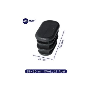 15 X 30 Mm Oval Sert Plastik Boru Profil İç Geçme Tapa - 12 Adet