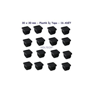 30 X 30 Mm Plastik İç Tapa 16 Adet  Kare Içe Geçme Profil Tapası