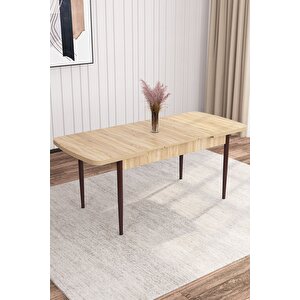 Alya Meşe Desen 80x132 Açılabilir Mdf Mutfak Masası Takımı 4 Adet Sandalye