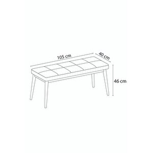 Zeta Beyaz 80x132 Mdf Açılabilir Mutfak Masası Takımı 4 Sandalye, 1 Bench