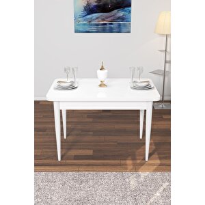 Duru Beyaz 70x110 Mdf Sabit Yemek Masası Takımı 2 Adet Sandalye