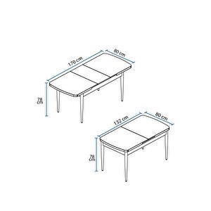 Marin Beyaz 80x132 Açılabilir Mutfak Masası Takımı 4 Sandalye, 1 Bench