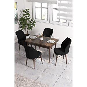 Neri Barok Desen 70x110 Sabit Yemek Odası Takımı 4 Sandalye