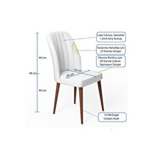 Zeta Barok Desen 80x132 Mdf Açılabilir Mutfak Masası Takımı 4 Adet Sandalye