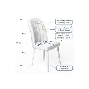 Zeta Meşe Desen 80x132 Mdf Açılabilir Mutfak Masası Takımı 4 Sandalye, 1 Bench