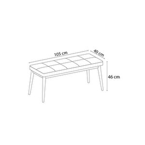 Marin Siyah Mermer Desen 80x132 Açılabilir Mutfak Masası Takımı 4 Sandalye, 1 Bench