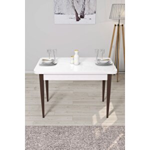 Lera Beyaz 70x110 Mdf Sabit Yemek Masası Takımı 4 Adet Sandalye