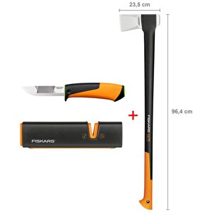 Yarma Baltası Xxl-x27 + Bileyicili Ağır İş Bıçağı + Balta Ve Bıçak Bileyici