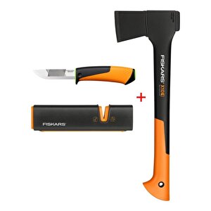 Parçalama Baltası S-x10 + Bileyicili Ağır İş Bıçağı + Balta Ve Bıçak Bileyici