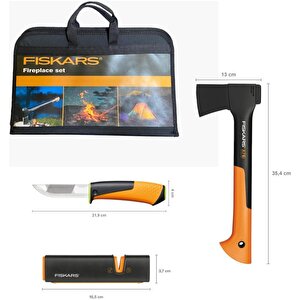 Fireplace Set Parçalama Baltası Xs-x7 + Bileyicili Ağır İş Bıçağı + Balta Ve Bıçak Bileyici