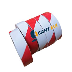 Yer İşaretleme Bandı 25mmx30metre Kırmızı Beyaz Zemin İşaretleme Bandı Kırmızı-beyaz