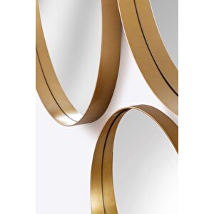 Ahu 60 Cm Yuvarlak Dekoratif Gold Ayna