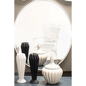 Dekoratif Antre Hol Koridor Duvar Salon Mutfak Banyo Ofis Art 60 Cm Yuvarlak Beyaz Ayna