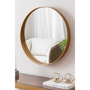 Ahu 70 Yuvarlak Gold Dekoratif Ayna