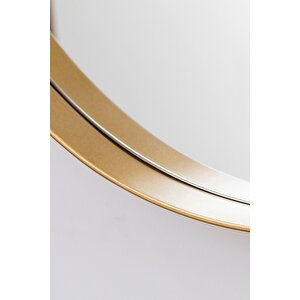 Dekoratif Antre Koridor Duvar Salon Mutfak Banyo Ofis Ahu 50-60-70 Cm 3'lü Gold Ayna Seti