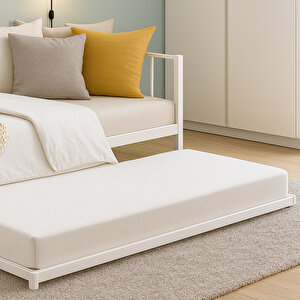 Titan Yavrulu Daybed, Yavrulu Karyola + Yatak Seti 80x190-90x190 Beyaz