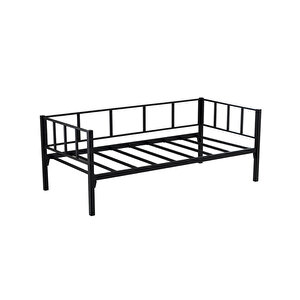 Titan Tek Kişilik Metal Karyola, Daybed, Divan, Sedir 90x190 Siyah
