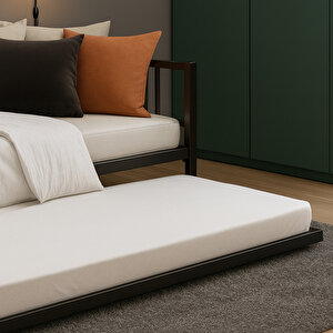 Titan Yavrulu Daybed, Yavrulu Karyola + Yatak Seti 80x190-90x190 Siyah