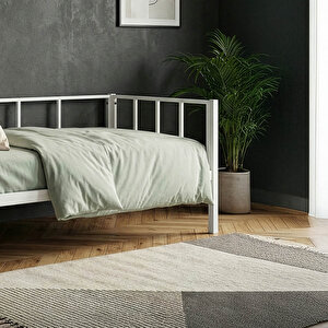 Titan Tek Kişilik Metal Karyola, Daybed, Divan, Sedir 90x190 Beyaz