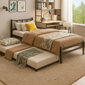 Titan Yavrulu Karyola 80x190-90x190 Siyah Siyah