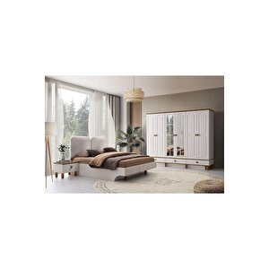 Ücretsiz Montaj-%100 Mdf-aytaşı-bohem Saliva 6 Kapaklı-aynalı Gardırop