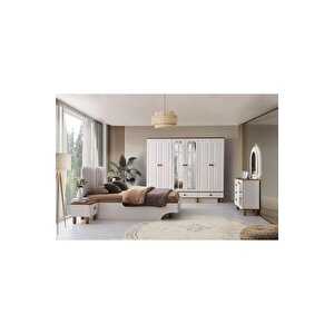 Ücretsiz Montaj-%100 Mdf-aytaşı-bohem Saliva 6 Kapaklı-aynalı Gardırop