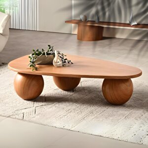 Zer Modern Orta Sehpa & Küre Sehpa & Top Sehpa & Cam Sehpa Açık Ceviz 120x70 cm