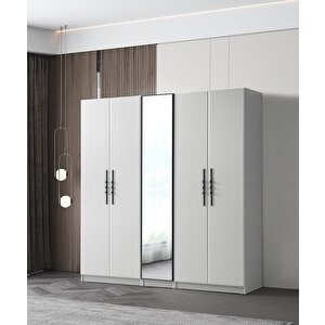 North %100 Mdf Gardırop 5 Kapaklı Gri