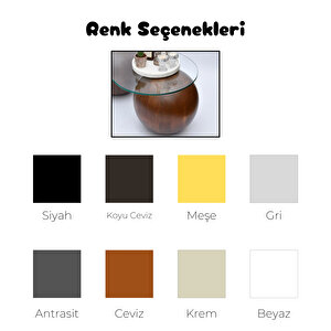 30mm Zer Modern Orta Sehpa & Küre Sehpa & Top Sehpa & Cam Sehpa Açık Ceviz