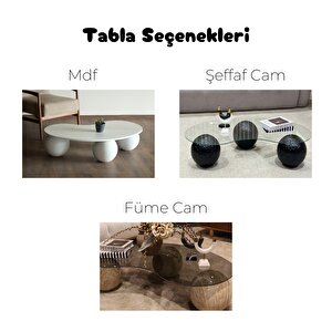 30mm Zer Modern Orta Sehpa & Küre Sehpa & Top Sehpa & Cam Sehpa Açık Ceviz