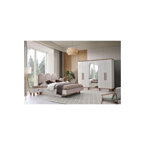 Ücretsiz Montaj-%100 Mdf-aytaşı-bohem Midya 6 Kapaklı Aynalı Gardırop